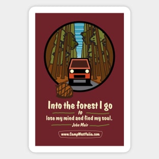 Campervan in Redwood Forest, dark Magnet